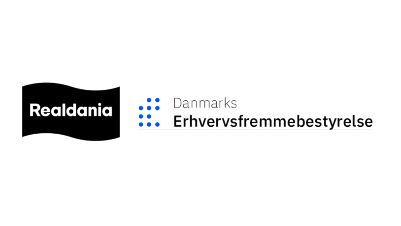 Logoer af Realdania og Danmarks Erhvervsfremmebestyrelse 